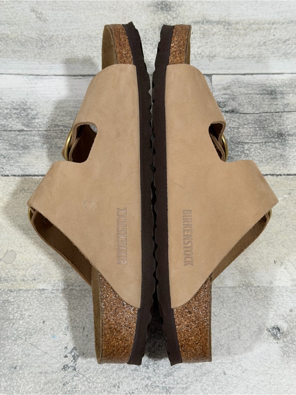BIRKENSTOCK ARIZONA BIG BUCKLE SLIDE SANDALS SANDCASTLE SIZE - 7-7.5.US/38.EU - Picture 4 of 7